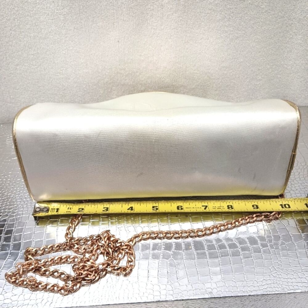 Dior Crossbody Bag WHITE CRESENT Bag PEARLS STRAND converted CD Cosmetic Wedding - Picture 13 of 16